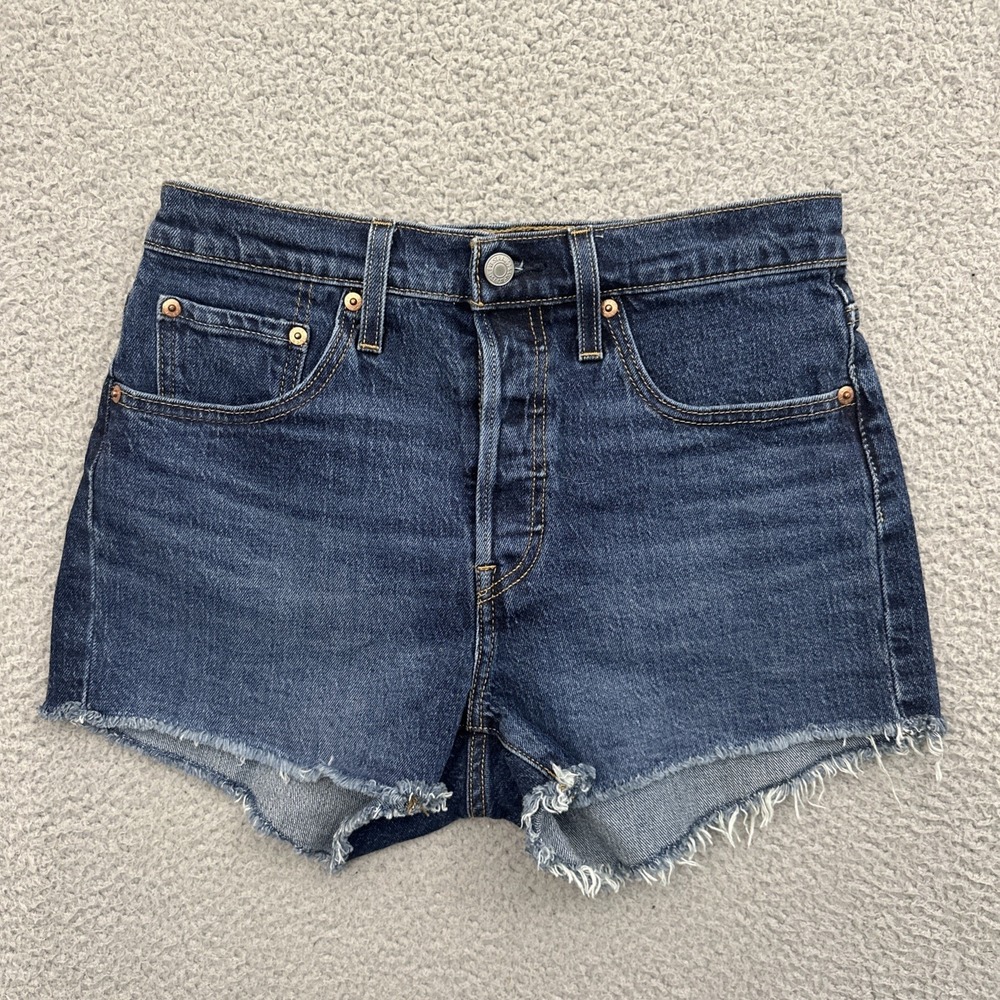 Levi's 501 Original Fit High Rise Denim Jean Shorts 3" Festival Cut Off Women 27